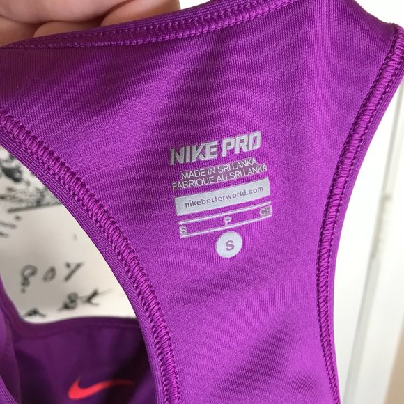 Nike PRO Dri-Fit Compression Sports Bra Magenta - Picture 5 of 5